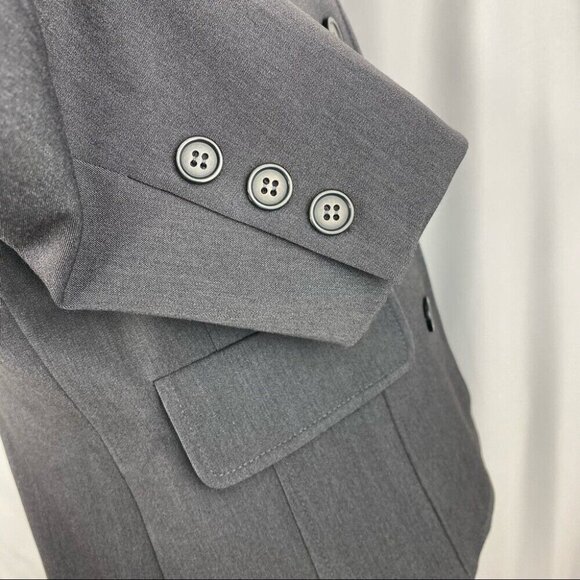 Insight New York Women's Gray Mandarin Collar Minimalist Career Blazer 10/C38 - Picture 6 of 8